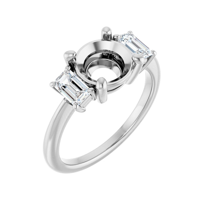 Platinum 8 mm Round 3/4 CTW Lab-Grown Semi-Set Engagement Ring