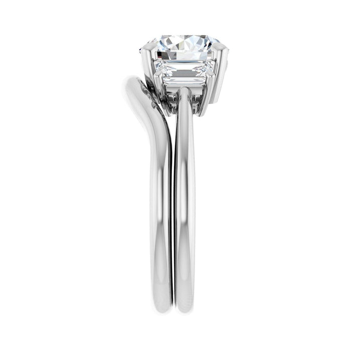 Platinum 8 mm Round 3/4 CTW Lab-Grown Semi-Set Engagement Ring