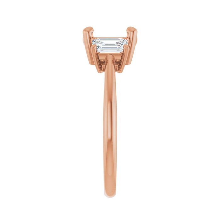 14K Rose Gold 8 mm Round 3/4 CTW Lab-Grown Semi-Set Engagement Ring