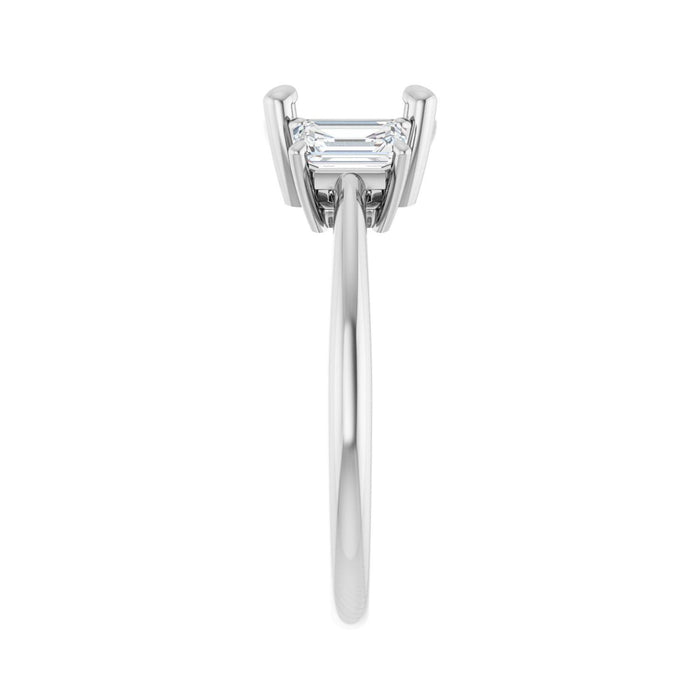 14K White Gold 8 mm Round 3/4 CTW Lab-Grown Semi-Set Engagement Ring