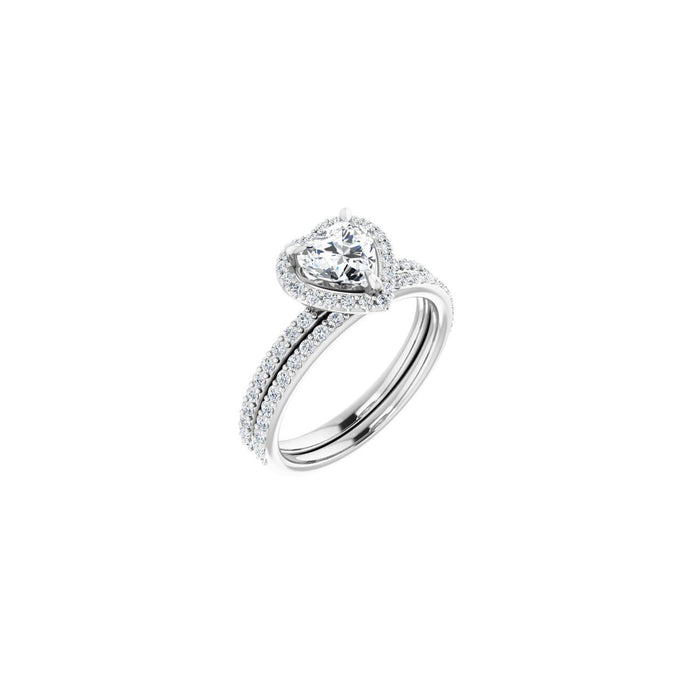 14K White Gold 6x6 mm Heart 1/3 CTW Lab-Grown Semi-Set Engagement Ring