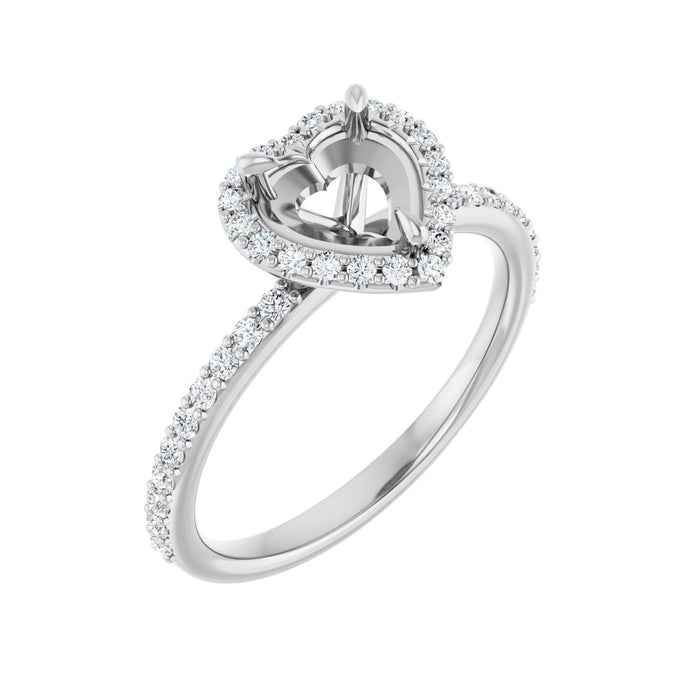 14K White Gold 6x6 mm Heart 1/3 CTW Lab-Grown Semi-Set Engagement Ring