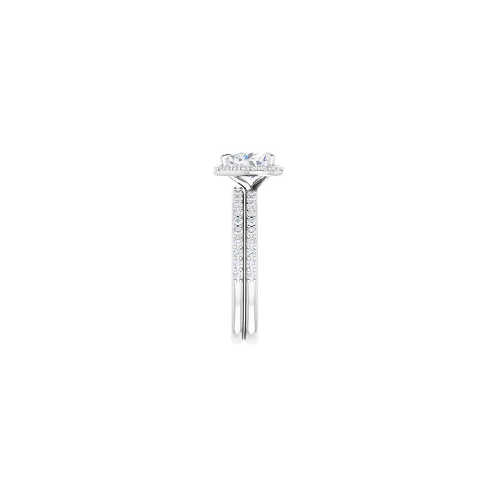 14K White Gold 6x6 mm Heart 1/3 CTW Lab-Grown Semi-Set Engagement Ring