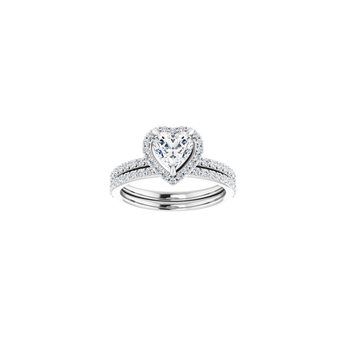 14K White Gold 6x6 mm Heart 1/3 CTW Lab-Grown Semi-Set Engagement Ring