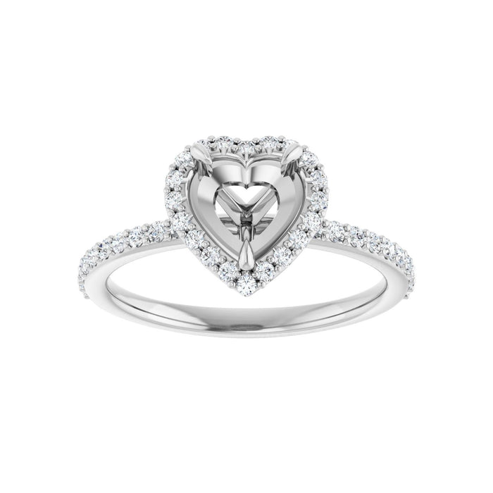 14K White Gold 6x6 mm Heart 1/3 CTW Lab-Grown Semi-Set Engagement Ring