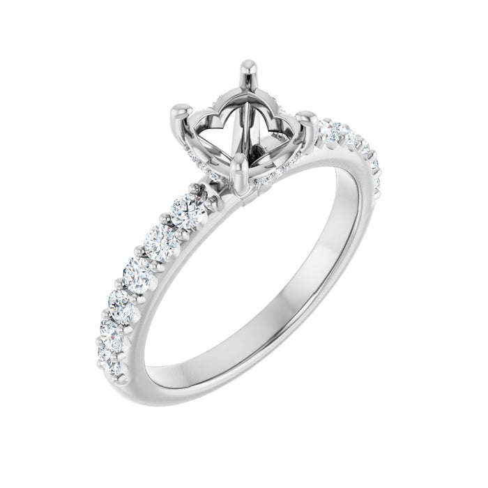 14K White Gold 6.5 mm Round 1/2 CTW Lab-Grown Diamond Semi-Set Engagement Ring