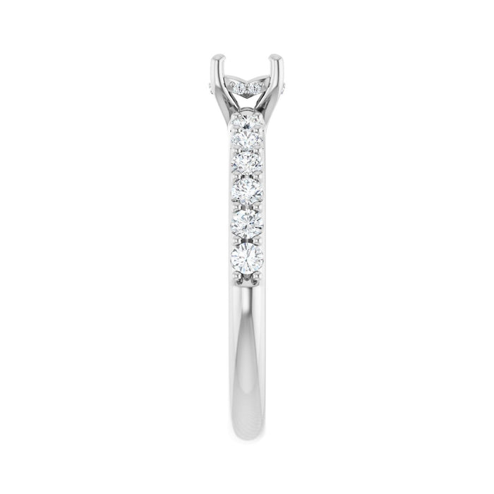 14K White Gold 4.8 mm Round 3/8 CTW Lab-Grown Diamond Semi-Set Engagement Ring