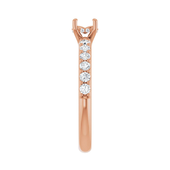 14K Rose Gold 4.8 mm Round 3/8 CTW Lab-Grown Diamond Semi-Set Engagement Ring