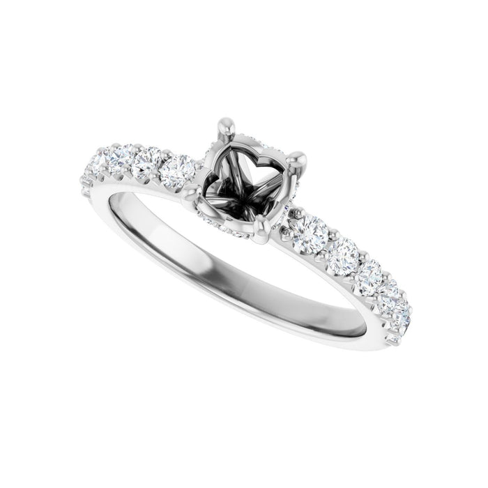 Platinum 5.5 mm Round 1/2 CTW Lab-Grown Diamond Semi-Set Engagement Ring