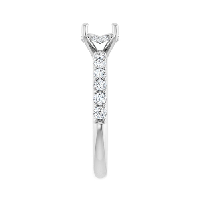Platinum 6.5 mm Round 1/2 CTW Lab-Grown Diamond Semi-Set Engagement Ring