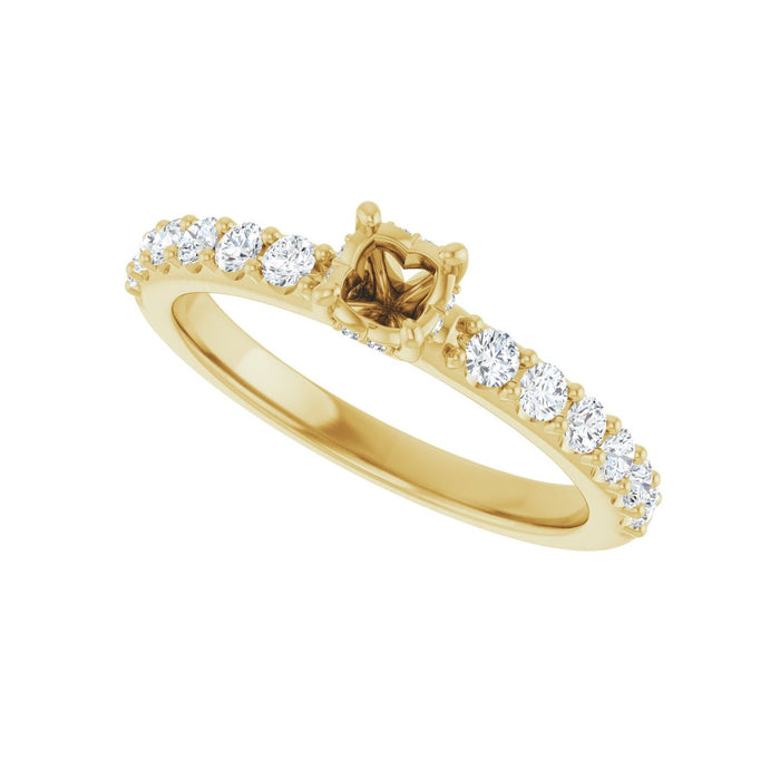 14K Yellow Gold 4.1 mm Round 3/8 CTW Lab-Grown Diamond Semi-Set Engagement Ring
