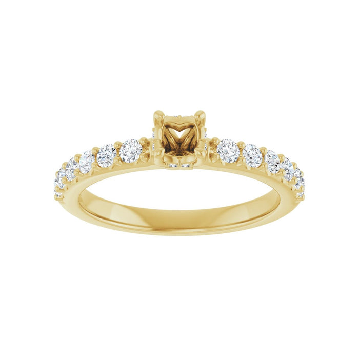 14K Yellow Gold 4.1 mm Round 3/8 CTW Lab-Grown Diamond Semi-Set Engagement Ring