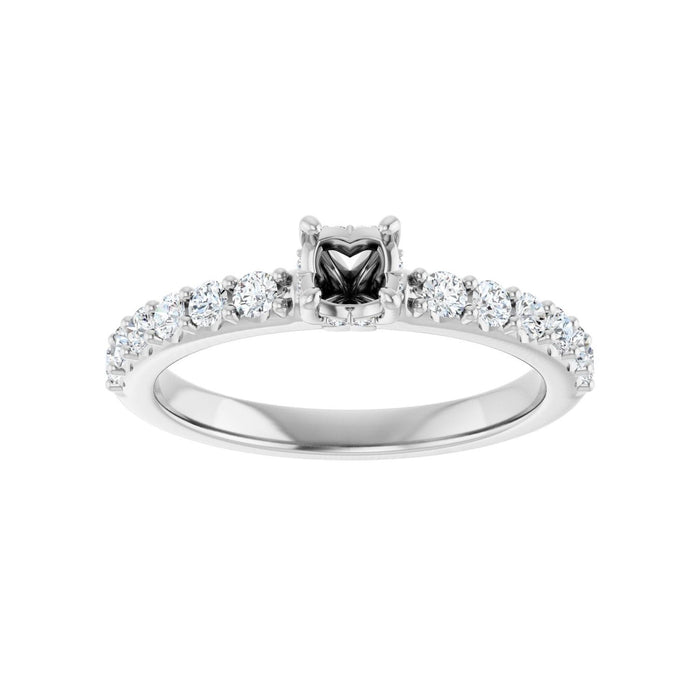 14K White Gold 4.1 mm Round 3/8 CTW Lab-Grown Diamond Semi-Set Engagement Ring