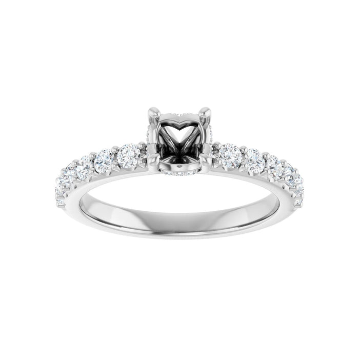 14K White Gold 5.2 mm Round 1/2 CTW Lab-Grown Diamond Semi-Set Engagement Ring
