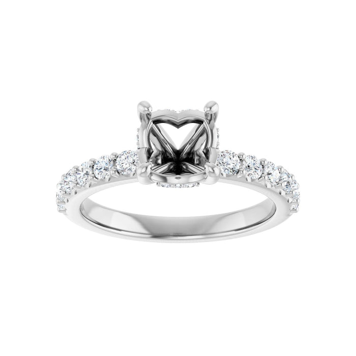 Platinum 7 mm Round 1/2 CTW Lab-Grown Diamond Semi-Set Engagement Ring