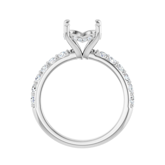 Platinum 8.8 mm Round 1/2 CTW Lab-Grown Diamond Semi-Set Engagement Ring