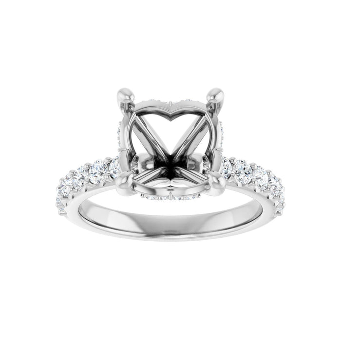 Platinum 10 mm Round 5/8 CTW Lab-Grown Diamond Semi-Set Engagement Ring