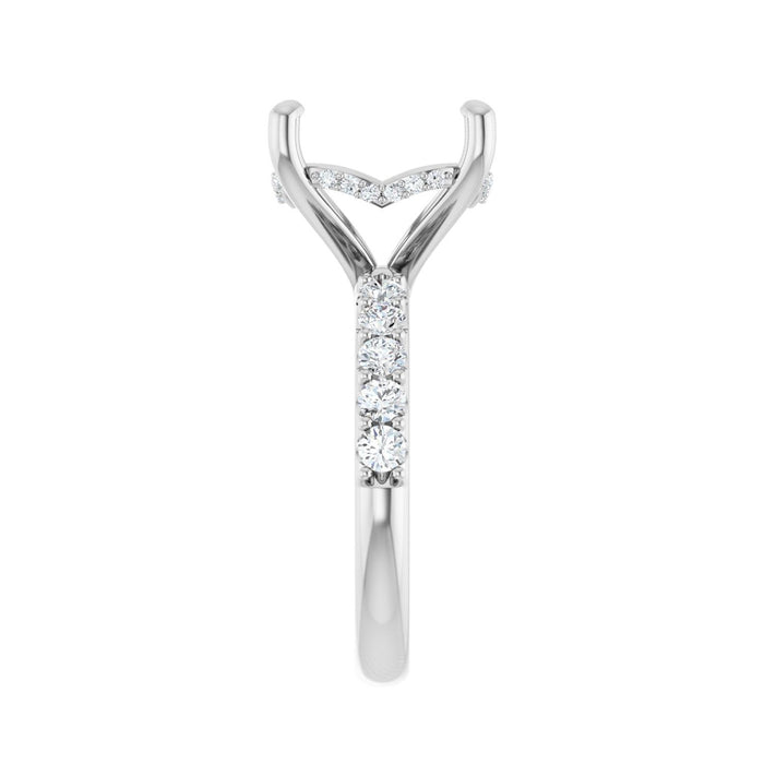Platinum 13 mm Round 5/8 CTW Lab-Grown Diamond Semi-Set Engagement Ring