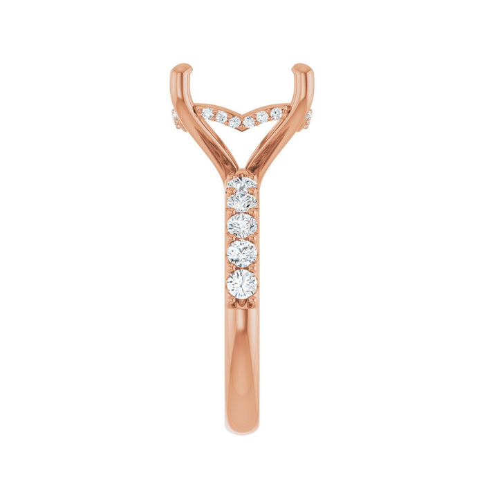 14K Rose Gold 13 mm Round 5/8 CTW Lab-Grown Diamond Semi-Set Engagement Ring