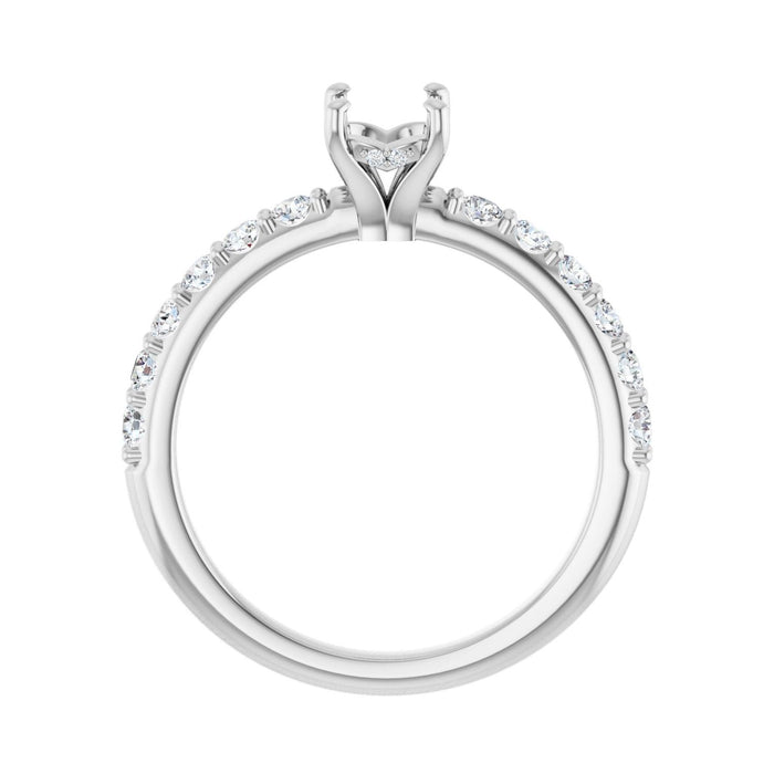 14K White Gold 7x 5 mm Oval 1/2 CTW Lab-Grown Diamond Semi-Set Engagement Ring