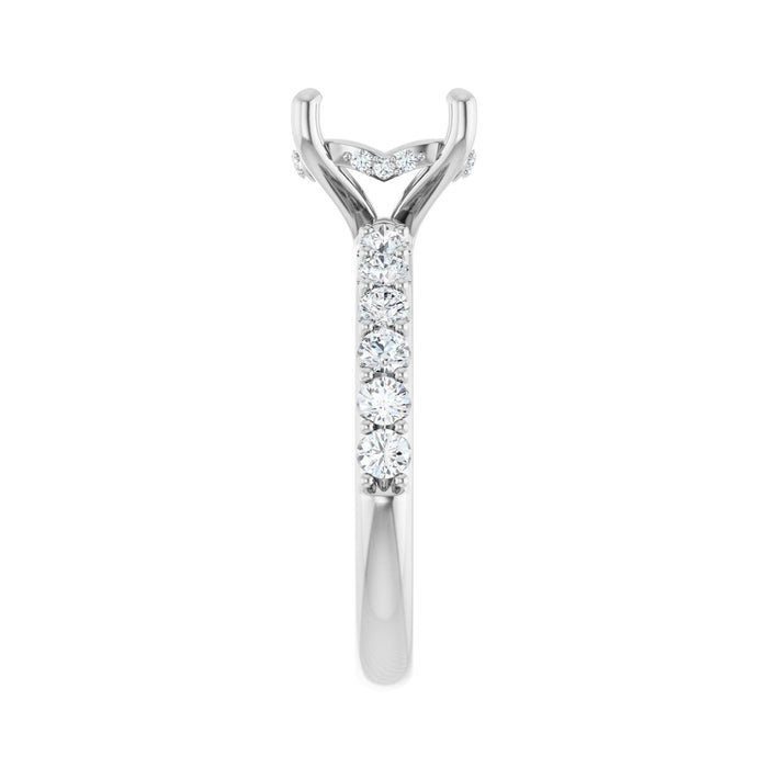 14K White Gold 10x 8 mm Oval 5/8 CTW Lab-Grown Diamond Semi-Set Engagement Ring