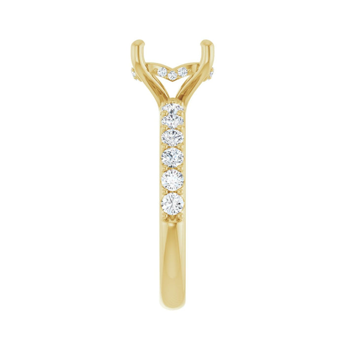 14K Yellow Gold 10x 8 mm Oval 5/8 CTW Lab-Grown Diamond Semi-Set Engagement Ring