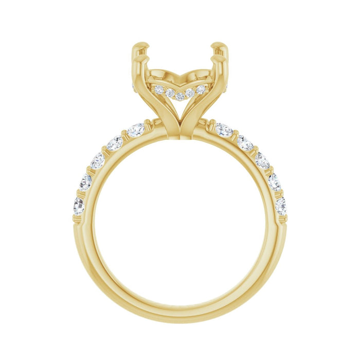14K Yellow Gold 14x 10 mm Oval 5/8 CTW Lab-Grown Diamond Semi-Set Engagement Ring
