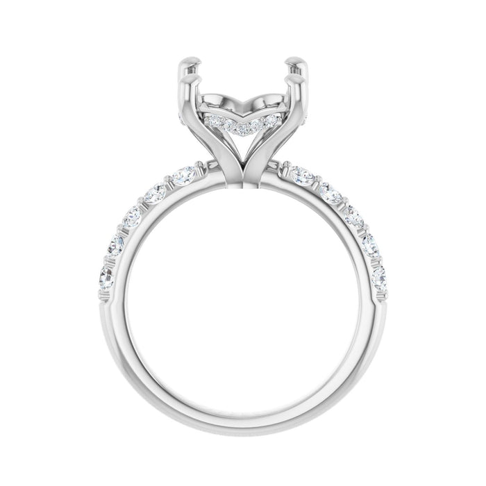 14K White Gold 14x 10 mm Oval 5/8 CTW Lab-Grown Diamond Semi-Set Engagement Ring