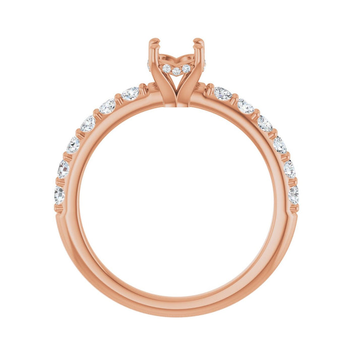 14K Rose Gold 5.2 mm Round 1/2 CTW Lab-Grown Diamond Semi-Set Engagement Ring