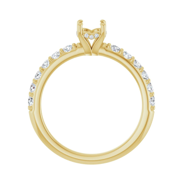 14K Yellow Gold 5.2 mm Round 1/2 CTW Lab-Grown Diamond Semi-Set Engagement Ring