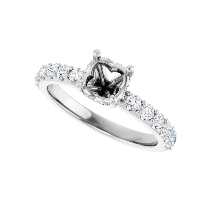 Platinum 6 mm Round 1/2 CTW Lab-Grown Diamond Semi-Set Engagement Ring