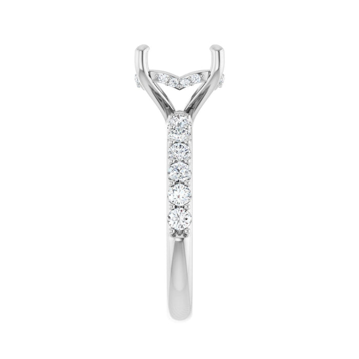 Platinum 10 mm Round 5/8 CTW Lab-Grown Diamond Semi-Set Engagement Ring