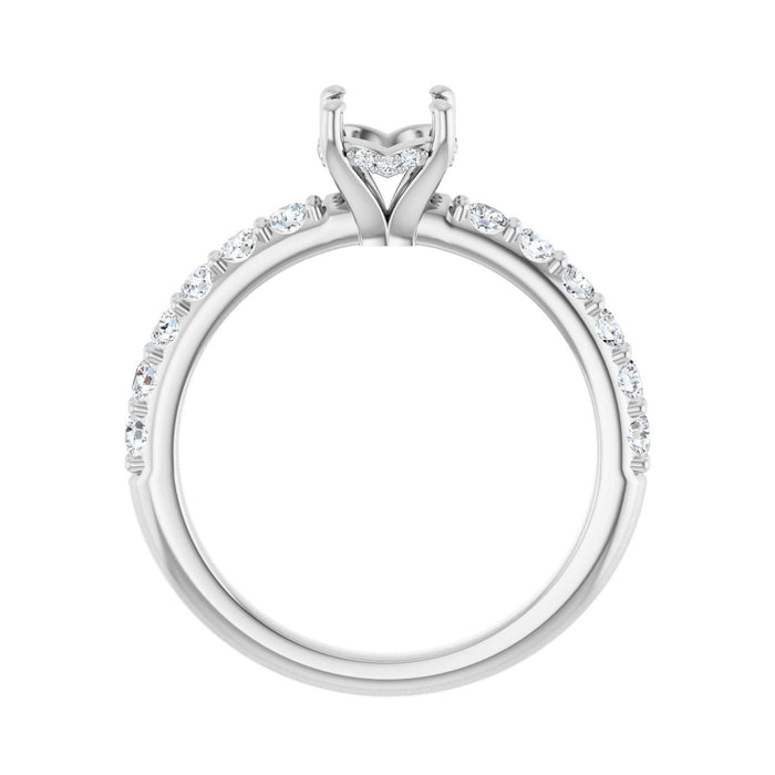 Platinum 6 mm Round 1/2 CTW Lab-Grown Diamond Semi-Set Engagement Ring