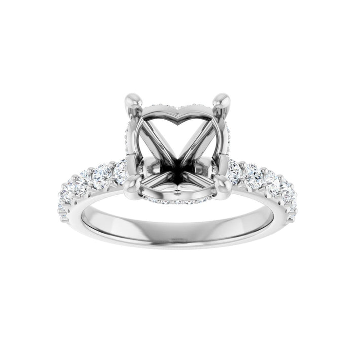 Platinum 9.4 mm Round 5/8 CTW Lab-Grown Diamond Semi-Set Engagement Ring