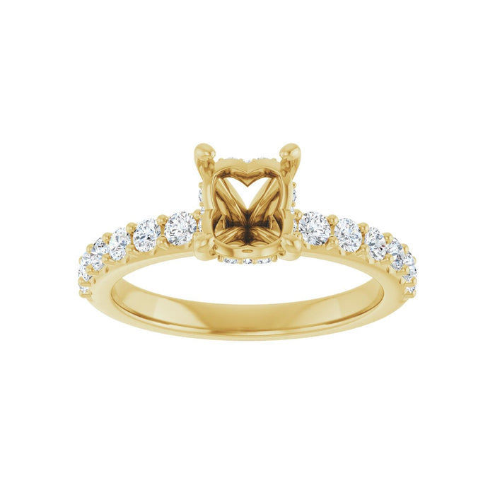 14K Yellow Gold 8x 6 mm Oval 1/2 CTW Lab-Grown Diamond Semi-Set Engagement Ring