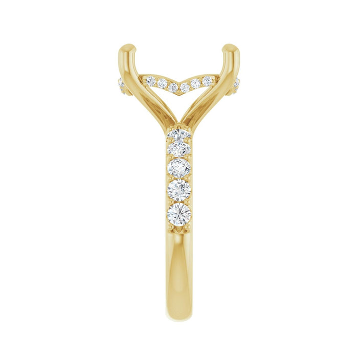 14K Yellow Gold 16x 12 mm Oval 3/4 CTW Lab-Grown Diamond Semi-Set Engagement Ring