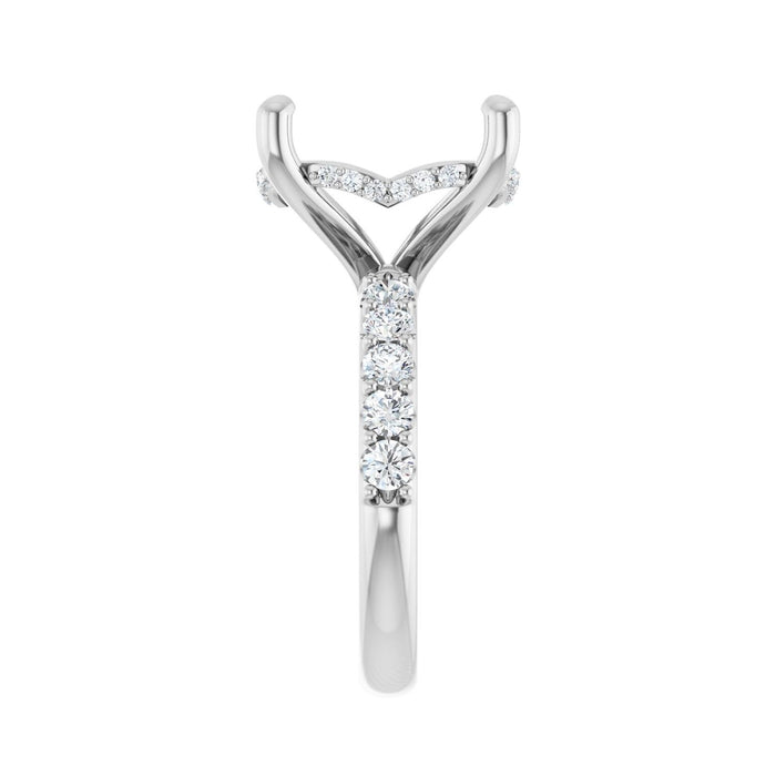 14K White Gold 16x 12 mm Oval 3/4 CTW Lab-Grown Diamond Semi-Set Engagement Ring