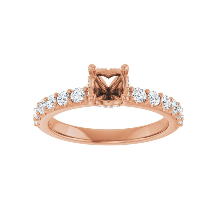 14K Rose Gold 5.5 mm Round 1/2 CTW Lab-Grown Diamond Semi-Set Engagement Ring