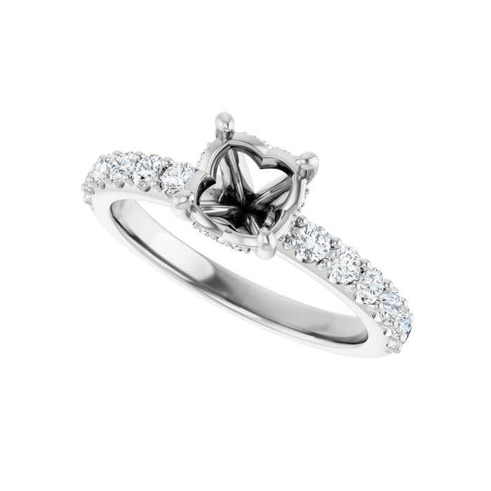 14K White Gold 6.5 mm Round 1/2 CTW Lab-Grown Diamond Semi-Set Engagement Ring