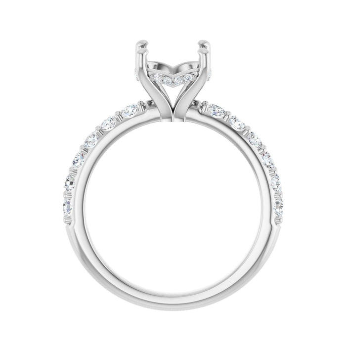 Platinum 8.2 mm Round 1/2 CTW Lab-Grown Diamond Semi-Set Engagement Ring