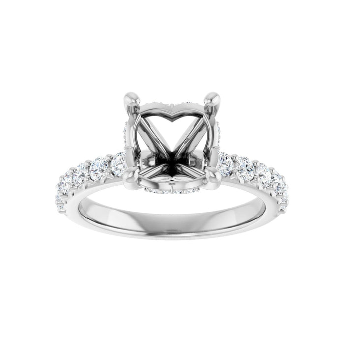 Platinum 8.8 mm Round 1/2 CTW Lab-Grown Diamond Semi-Set Engagement Ring