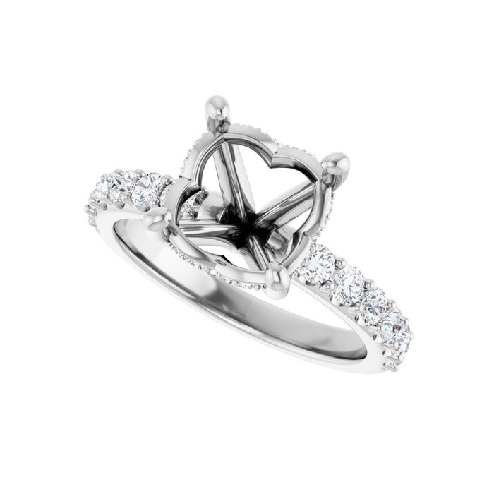 Platinum 9.4 mm Round 5/8 CTW Lab-Grown Diamond Semi-Set Engagement Ring