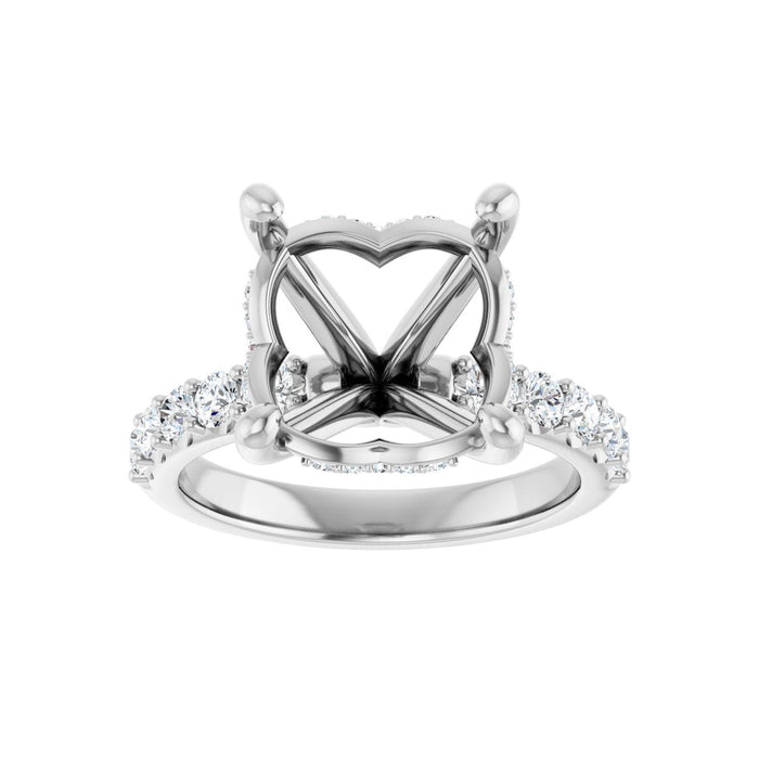 Platinum 12 mm Round 5/8 CTW Lab-Grown Diamond Semi-Set Engagement Ring