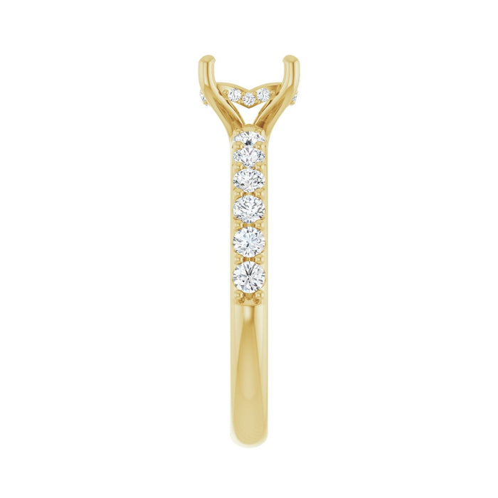 14K Yellow Gold 8x 6 mm Oval 1/2 CTW Lab-Grown Diamond Semi-Set Engagement Ring
