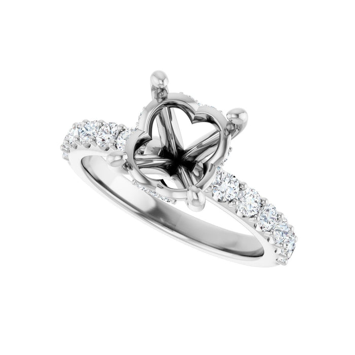 Platinum 10x 8 mm Oval 5/8 CTW Lab-Grown Diamond Semi-Set Engagement Ring