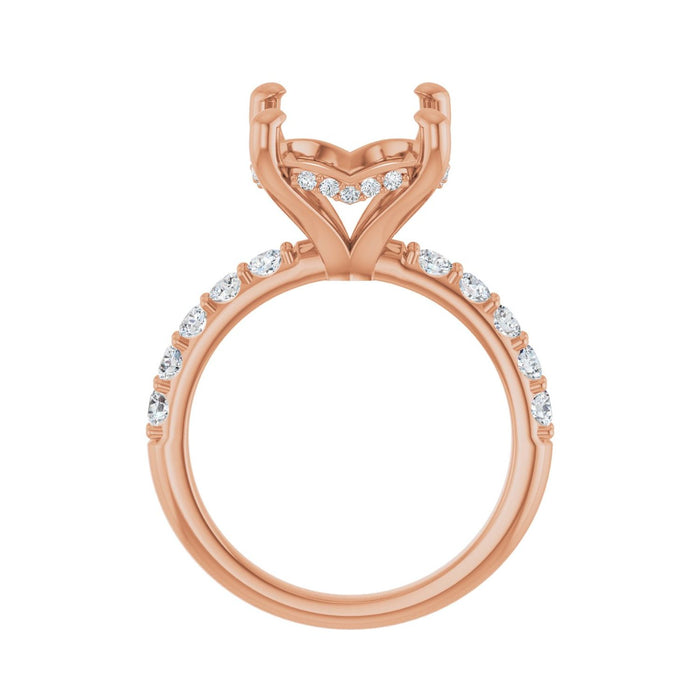 14K Rose Gold 15x 11 mm Oval 5/8 CTW Lab-Grown Diamond Semi-Set Engagement Ring
