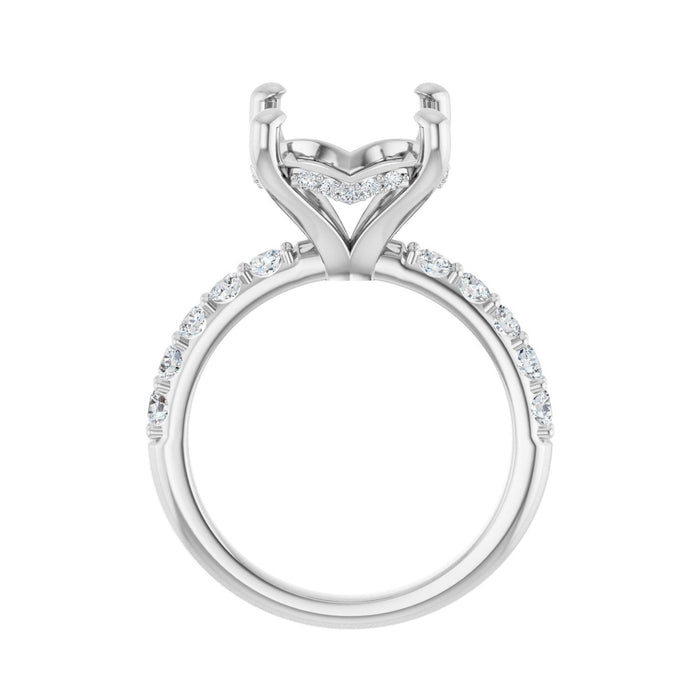 14K White Gold 15x 11 mm Oval 5/8 CTW Lab-Grown Diamond Semi-Set Engagement Ring