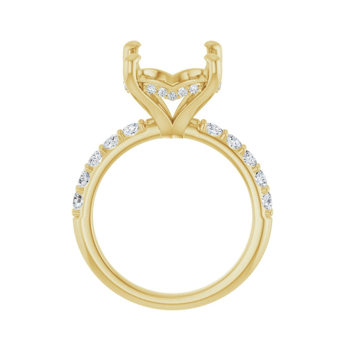 14K Yellow Gold 15x 11 mm Oval 5/8 CTW Lab-Grown Diamond Semi-Set Engagement Ring