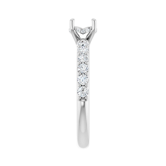 14K White Gold 5.5 mm Round 1/2 CTW Lab-Grown Diamond Semi-Set Engagement Ring