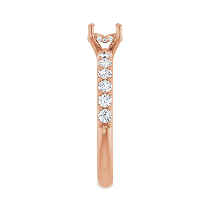 14K Rose Gold 5.5 mm Round 1/2 CTW Lab-Grown Diamond Semi-Set Engagement Ring